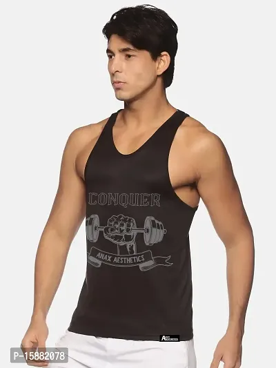 Anax Aesthetics Dry-Tuff Performance Conquer Gym Wear, Sleeveless Gym Stringer, Men's Vest, Gym Vest, Tank Top, Sando Vest-thumb2