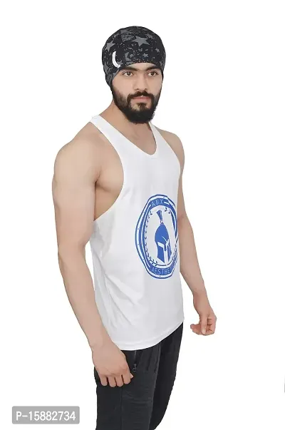 Anax Aesthetics Dry-Tuff Performance Big Logo Gym Wear, Sleeveless Gym Stringer, Men's Vest, Gym Vest, Tank Top, Sando Vest-thumb2