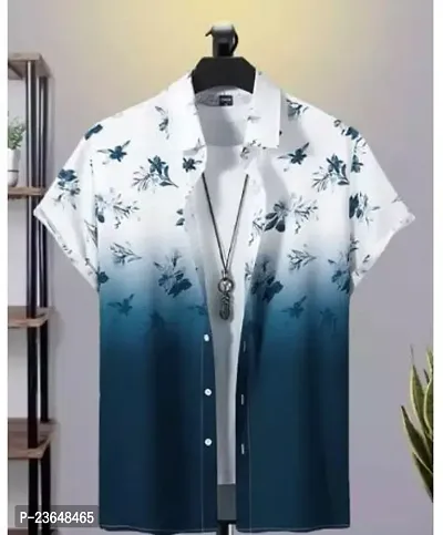 Trendy Multicoloured Lycra Short Sleeves Printed Casual Shirt For Men-thumb0