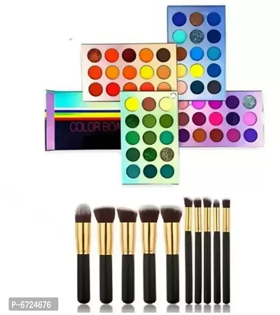 10 IN 1 MAKEUP BRUSHES SET AND 60 COLOR BEAUTY GLAZED EYE SHADOW-thumb0