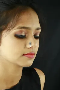 Anuradha Art Silver Oxidized Finish Adorable Combo Nose Pin|Studs Nose Pin, Clip-On Nose Ring For Women-thumb1