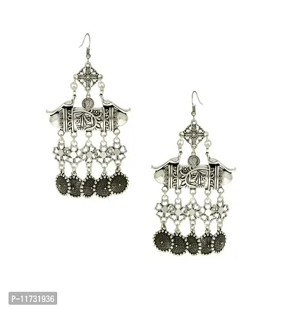 Anuradha Art Silver Finish Designer Earrings Navratri Earrings for Women/Girls-thumb0