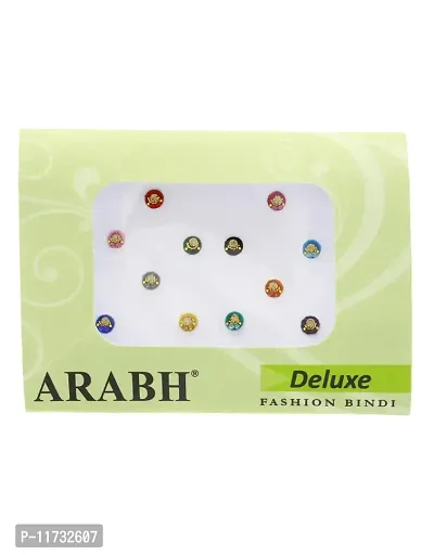 Anuradha Art Multi Colour Small Size Round Shape Traditional Forehead Bindis Combo Packets