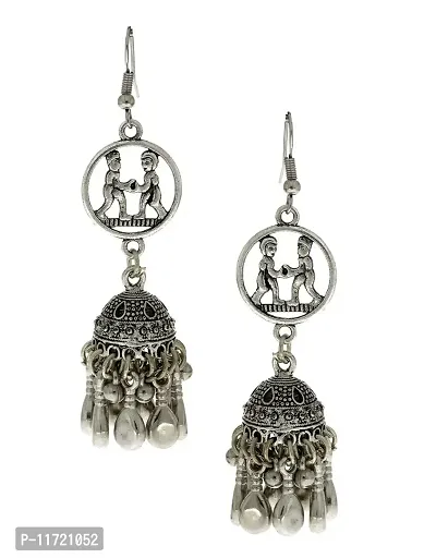 Anuradha Art Very Classy Ethnic Jhumka Pattern Oxidised Jhumki/Jhumkas Earrings for Women/Girls-thumb0