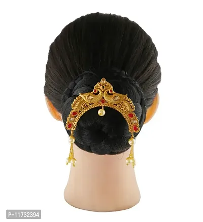 Anuradha Art Jewellery Peacock Inspired Traditional Hair Accessories Ambada Pin for Women/Girls-thumb3