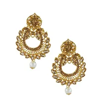 Anuradha Art Golden Colour Wonderful Designer Traditional Mang Tikka with Earrings Combo Pack for Women-thumb2