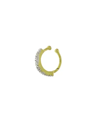 Anuradha Art Jewellery Finish Studded American Diamond Nose Pin | Ring For Nose | Pressing Nathiya | Nath Clip On For Women & Girls