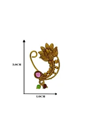 Anuradha Art Gold Finish Temple Styled Traditional Nath, Nose Pin, Clip-On Nath for Women-thumb2