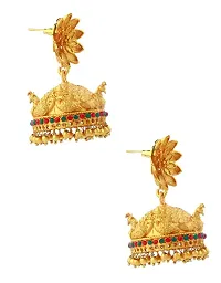 Anuradha Art Matte Gold Finish Designer jhumka,jhumki Earrings For Stylish Women | Matte Jewellery | Fancy Earrings Set-thumb2