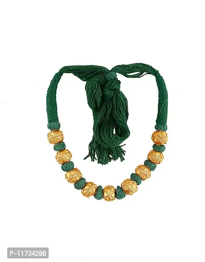 Anuradha Art Jewellery Adorable Green Colour Handmade Geru Polish Thread Necklace for Women/Girls-thumb0