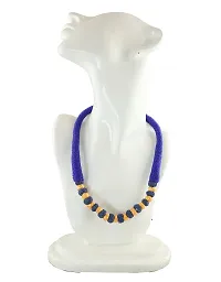 Anuradha Art Blue Colour Beads Styled Designer Geru Polish Rajasthani Look Traditional Necklace for Women/Girls-thumb2