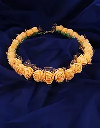 Anuradha Art Orange Colour Flower Inspired Tiara/Crown Hair Accessories for Women/Girls-thumb1