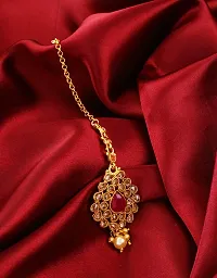 Anuradha Art Red Colour Studded Stone Wonderful Traditioanl Magn Tikka For Women/Girls-thumb1