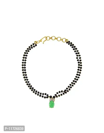 Anuradha Art Green Colour Simple & Stylish Hand Bracelets Wrist Managlsutra for Women
