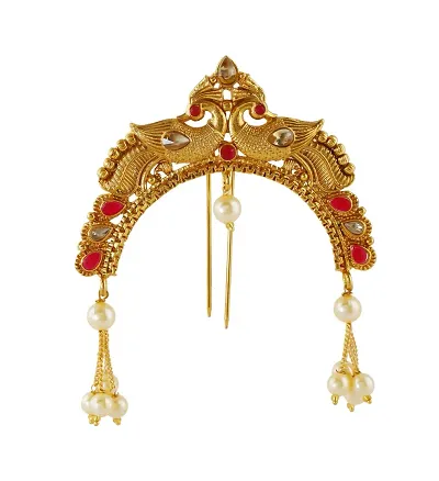 Anuradha Art Jewellery Peacock Inspired Traditional Hair Accessories Ambada Pin for Women/Girls