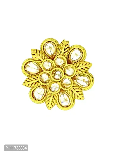 Anuradha Art Jewellery Gold Finish Sparkling Stone Studded Adorable Finger Ring for Women