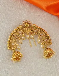 Anuradha Art Gold Finish Peacock Inspired Designer Traditional Hair Brooch/Juda Clip for Women/Girls-thumb1