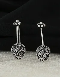 Anuradha Art Silver Finish Designer Studs Earrings with Studs Nose Pin Clip On for Women/Girls-thumb1