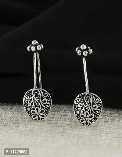 Anuradha Art Silver Finish Designer Studs Earrings with Studs Nose Pin Clip On for Women/Girls-thumb2