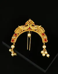 Anuradha Art Jewellery Peacock Inspired Traditional Hair Accessories Ambada Pin for Women/Girls-thumb1
