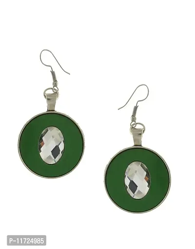 Anuradha Art Green Finish Round Shape Fancy Oxidised Earrings for Women/Girls