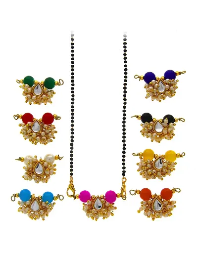 Anuradha Art Adorable Navratri Special Kundan Mangalsutra/Chain Changeable Combo for Women