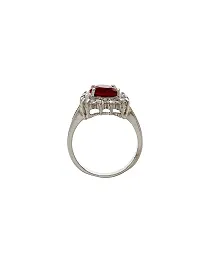 Anuradha Art Silver Finish Red Colour Diamond Ring Girls/Women-thumb2