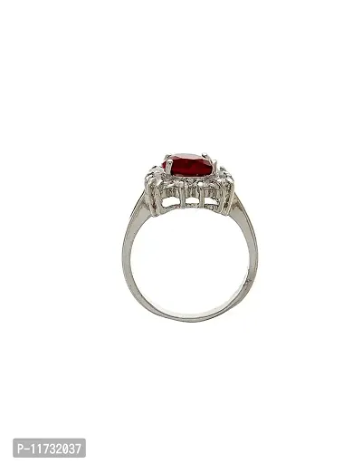 Anuradha Art Silver Finish Red Colour Diamond Ring Girls/Women-thumb3