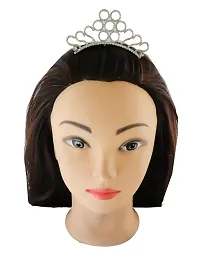 Anuradha Art Silver Tone Studded Stone Fancy Crown Tiara for Women/Girls-thumb2