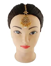 Anuradha Art Golden Finish Studded Stone Adorable Classy Traditional Mang Tikka For Women/Girls-thumb2