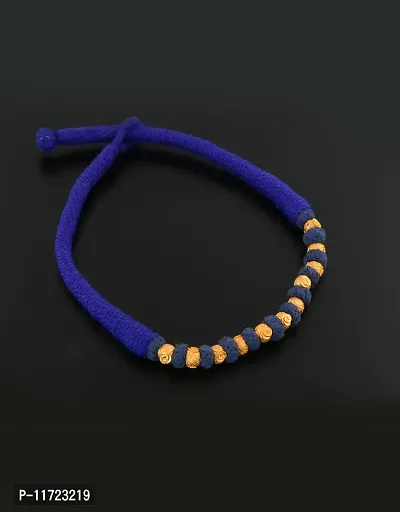 Anuradha Art Blue Colour Beads Styled Designer Geru Polish Rajasthani Look Traditional Necklace for Women/Girls-thumb2