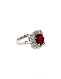 Anuradha Art Silver Finish Red Colour Diamond Ring Girls/Women-thumb3