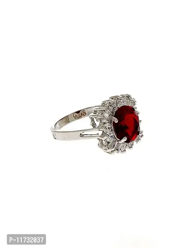 Anuradha Art Silver Finish Red Colour Diamond Ring Girls/Women-thumb4