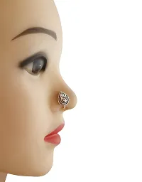 Anuradha Art Jewellery Silver Colour Wonderful Designer Nose Ring Clip On Nose Pin For Women/Girls-thumb1