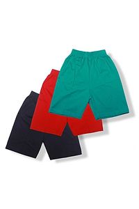 Short For Boys & Girls Sports Solid Cotton Blend  (Multicolor, Pack of 3)-thumb1