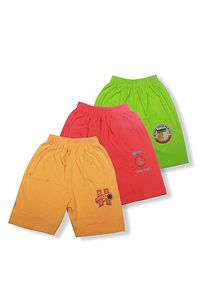 Short For Boys & Girls Sports Solid Cotton Blend  (Multicolor, Pack of 3)-thumb1