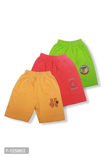 Short For Boys & Girls Sports Solid Cotton Blend  (Multicolor, Pack of 3)-thumb2