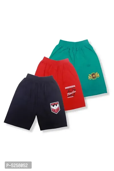 Short For Boys & Girls Sports Solid Cotton Blend  (Multicolor, Pack of 3)