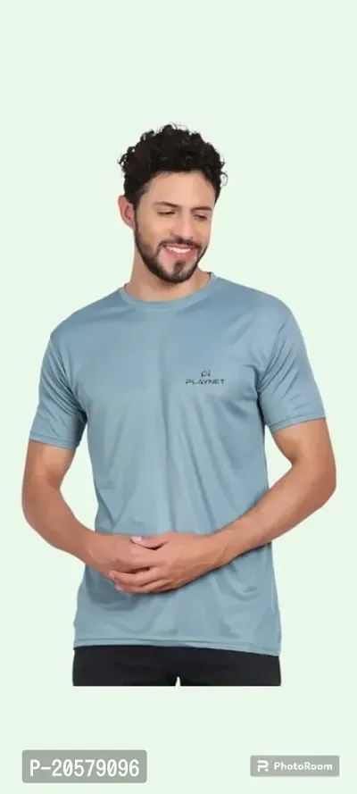 Mens solid regular T-shirt / Mens Half Sleeve Polyster Lycra Round neck Tshirt