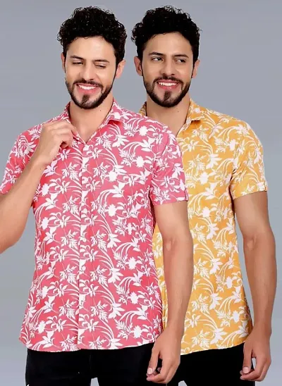 Classic Polycotton Casual Shirts for Men, Pack of 2