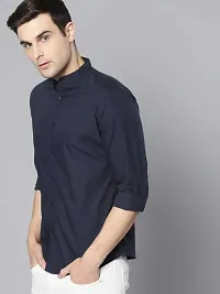 Stylish Blue Cotton Blend Long Sleeves Shirt For Men-thumb1