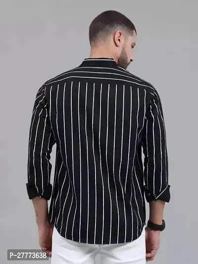 Stylish Black Cotton Blend ThreeQuarter Sleeves Shirt For Men-thumb2