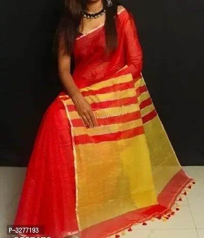 ELEGANT HANDLOOM COTTON SILK WOMEN'S SAREES-thumb0