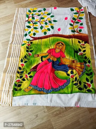 Attractive kerala Cotton Saree with Blouse piece-thumb0