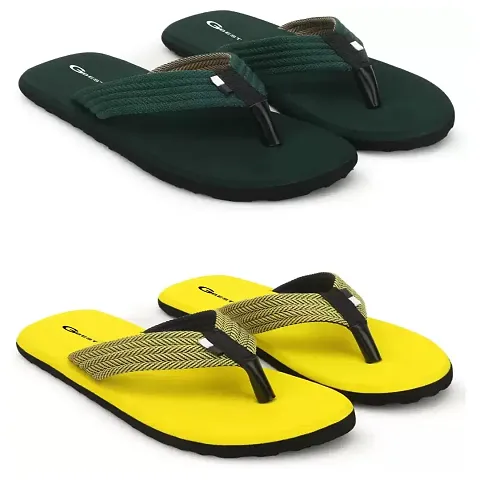 G BEST Slippers And Flip Flops For Men (BLACK, GREEN, numeric_7)