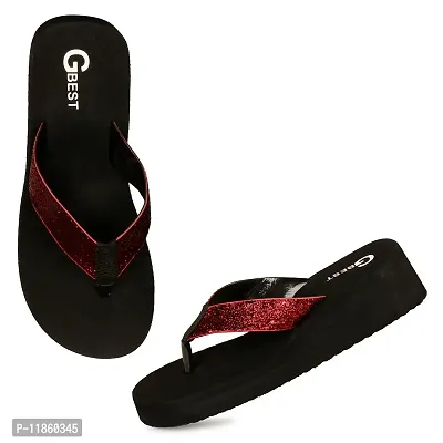 G BEST Combo Soft Comfortable Slippers & Flip-Flops for Women (BLACK, RED1, numeric_5)-thumb5