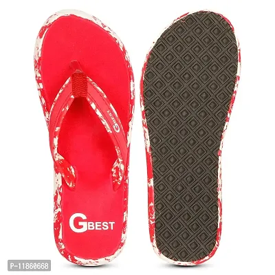 G BEST Women's Fashion Slippers Light weight, Casual and Stylish Slippers Flip Flop (RED, numeric_8)-thumb3