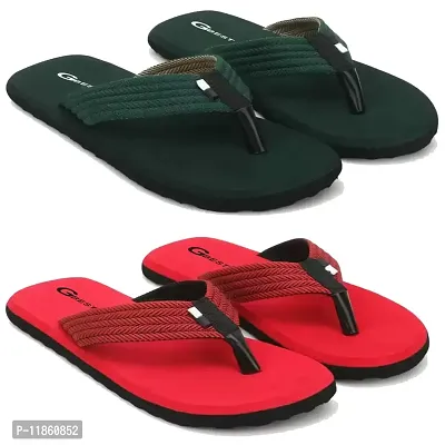 G BEST Slippers And Flip Flops For Men (RED, GREEN, numeric_7)