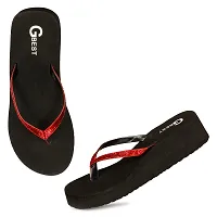 G BEST Combo Soft Comfortable Slippers & Flip-Flops for Women (BLACK,RED, numeric_6)-thumb3