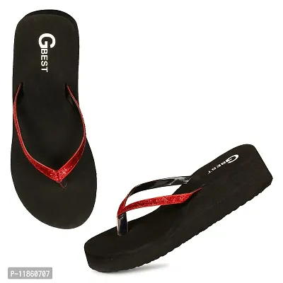 G BEST Combo Soft Comfortable Slippers & Flip-Flops for Women (BLACK,RED, numeric_6)-thumb4